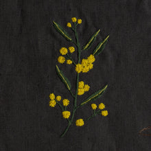 Load image into Gallery viewer, Close up image of the embroidered wattle.
